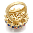 1W106 Gold Brass Ring with Semi-Precious in Rose
