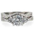 1W002 Rhodium Brass Ring with AAA Grade CZ in Clear
