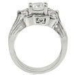 1W002 Rhodium Brass Ring with AAA Grade CZ in Clear