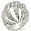 1W019 Rhodium Brass Ring with AAA Grade CZ in Clear