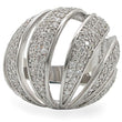 1W019 Rhodium Brass Ring with AAA Grade CZ in Clear