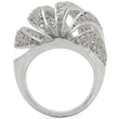1W019 Rhodium Brass Ring with AAA Grade CZ in Clear