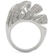1W019 Rhodium Brass Ring with AAA Grade CZ in Clear