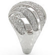 1W019 Rhodium Brass Ring with AAA Grade CZ in Clear