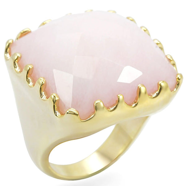 1W041 Gold Brass Ring with Synthetic in Rose