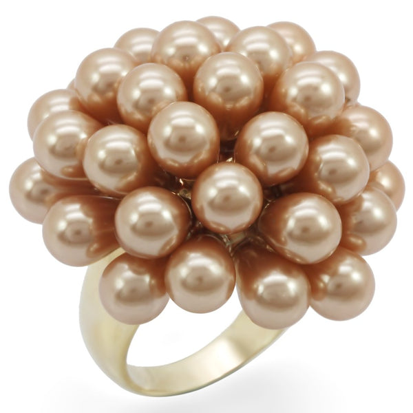1W050 Gold Brass Ring with Synthetic in Champagne