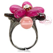 LOA595 Antique Tone Brass Ring with Assorted in Multi Color