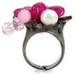 LOA595 Antique Tone Brass Ring with Assorted in Multi Color