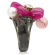 LOA595 Antique Tone Brass Ring with Assorted in Multi Color