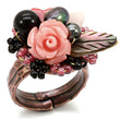 LOA596 Antique Tone Brass Ring with Assorted in Multi Color