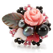 LOA596 Antique Tone Brass Ring with Assorted in Multi Color