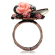 LOA596 Antique Tone Brass Ring with Assorted in Multi Color