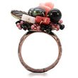 LOA596 Antique Tone Brass Ring with Assorted in Multi Color