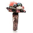 LOA596 Antique Tone Brass Ring with Assorted in Multi Color