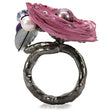 LOA600 Antique Tone Brass Ring with Assorted in Multi Color