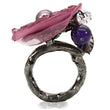 LOA600 Antique Tone Brass Ring with Assorted in Multi Color