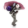 LOA600 Antique Tone Brass Ring with Assorted in Multi Color