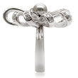 1W093 Rhodium Brass Ring with Synthetic in Gray