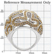 1W095 Reverse Two-Tone Brass Ring with AAA Grade CZ in Topaz