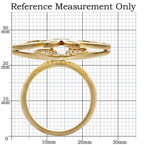 1W096 Matte Gold Brass Ring with AAA Grade CZ in Multi Color