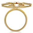 1W096 Matte Gold Brass Ring with AAA Grade CZ in Multi Color
