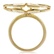 1W096 Matte Gold Brass Ring with AAA Grade CZ in Multi Color
