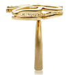 1W096 Matte Gold Brass Ring with AAA Grade CZ in Multi Color