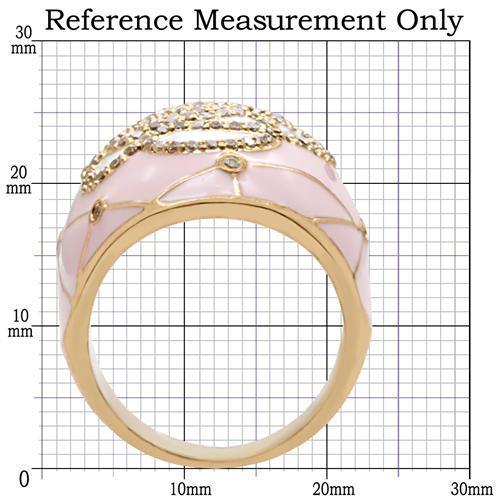 1W098 Gold Brass Ring with AAA Grade CZ in Clear
