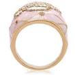 1W098 Gold Brass Ring with AAA Grade CZ in Clear