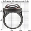 1W100 Ruthenium Brass Ring with AAA Grade CZ in Garnet