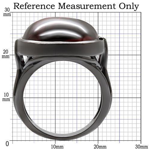 1W100 Ruthenium Brass Ring with AAA Grade CZ in Garnet