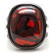 1W100 Ruthenium Brass Ring with AAA Grade CZ in Garnet