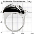 1W105 Rhodium Brass Ring with AAA Grade CZ in Clear