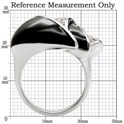 1W105 Rhodium Brass Ring with AAA Grade CZ in Clear