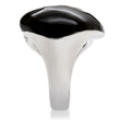 1W105 Rhodium Brass Ring with AAA Grade CZ in Clear