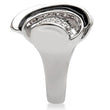1W105 Rhodium Brass Ring with AAA Grade CZ in Clear