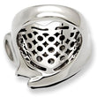 1W105 Rhodium Brass Ring with AAA Grade CZ in Clear
