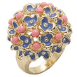 1W106 Gold Brass Ring with Semi-Precious in Rose