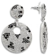 1W122 Imitation Rhodium Brass Earrings with AAA Grade CZ in Black Diamond