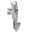1W125 Imitation Rhodium Brass Brooches with AAA Grade CZ in Black Diamond