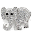 1W125 Imitation Rhodium Brass Brooches with AAA Grade CZ in Black Diamond