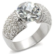 20423 High-Polished 925 Sterling Silver Ring with AAA Grade CZ in Clear