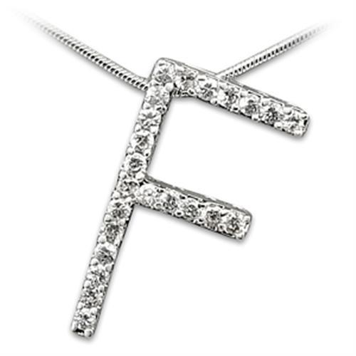 21606 Rhodium Brass Pendant with AAA Grade CZ in Clear