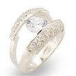 30313 High-Polished 925 Sterling Silver Ring with AAA Grade CZ in Clear