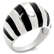 30914 High-Polished 925 Sterling Silver Ring with Epoxy in Jet