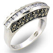 31010 Antique Tone 925 Sterling Silver Ring with AAA Grade CZ in Clear