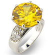 31219 High-Polished 925 Sterling Silver Ring with AAA Grade CZ in Citrine