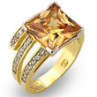 31221 Gold+Rhodium 925 Sterling Silver Ring with AAA Grade CZ in Champagne