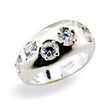 32114 High-Polished 925 Sterling Silver Ring with AAA Grade CZ in Clear