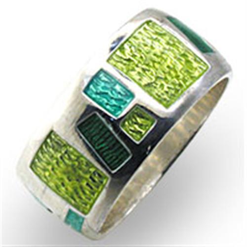 33907 High-Polished 925 Sterling Silver Ring with Epoxy in Multi Color